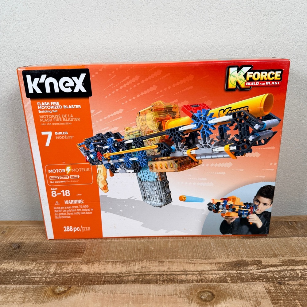 K'NEX Flash Fire Motorized Blaster Building Set Kids 288pc 47010 Ages 8-18 NEW